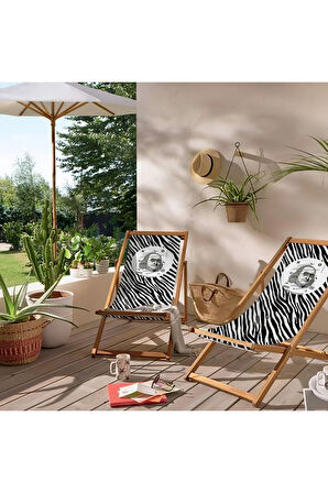 Benjamin Franklin Katlanır Şezlong (Ahşap Fırınlanmış Gürgen Ağacı, Süet Kumaş)