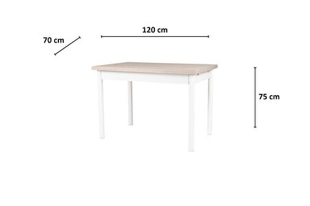 SMART MASA VE SMART SANDALYE TAKIMI, CORDOBA BEYAZ, 110x70