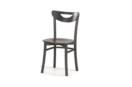 DAMLA SABİT MASA VE ALMAN SANDALYE TAKIMI, CEVİZ ANTRASİT, 125x80