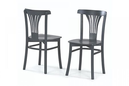 DAMLA SABİT MASA VE DEKOPAJLI SANDALYE TAKIMI, CEVİZ ANTRASİT, 125x80