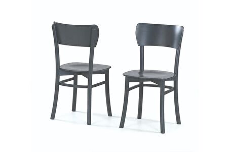 DAMLA SABİT MASA VE KAPALI KELEBEK SANDALYE TAKIMI, ANTRASİT, 125x80