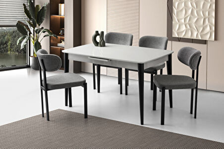 MADRİD HG MASA, KONFOR SANDALYE, AÇIK GRİ, 130x80