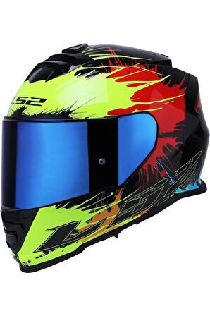 Storm 2 Drop  Kapalı Motosiklet Kaskı Mavi Camlı