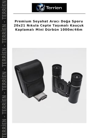 Premium Seyahat Aracı Doğa Sporu 20x21 Nıkula Cepte Taşımalı Kauçuk Kaplamalı Mini Dürbün 1000m/46m