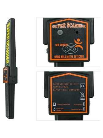 Luve Store El Tipi Metal Dedektörü Güvenlik Kontrol Cihazı Ayarlanabilir Hassasiyet Ses ve Titreşim Uyarılı