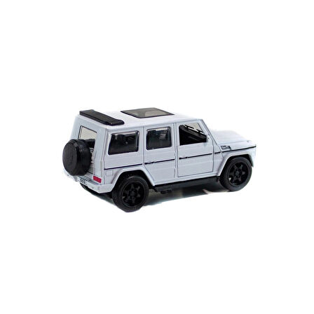 Metal Mercedes G63 Çek Bırak Model Araba Beyaz Işıklı 12 Cm