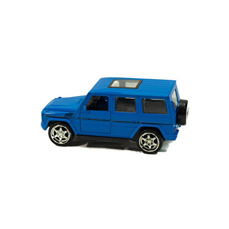 Metal Mercedes G63 Çek Bırak Model Araba Mavi 12 Cm