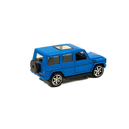 Metal Mercedes G63 Çek Bırak Model Araba Mavi 12 Cm