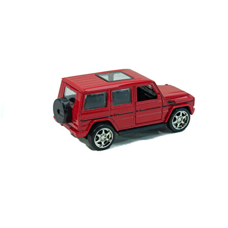 Metal Mercedes G63 Çek Bırak Model Araba Kırmızı 12 Cm