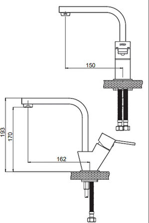 Adnoss GPD Tulio Tek Gövde Lavabo Bataryası MTL135