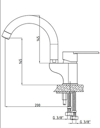 Adnoss GPD Atros Tek Gövde Lavabo Bataryası Mtl65