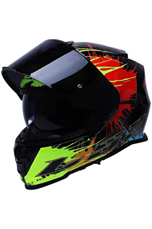 Storm 2 Drop  Kapalı Motosiklet Kaskı Siyah Camlı