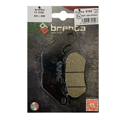 Yamaha TRICTY 125 Arka  Fren Balata  Brenta (made in italy)