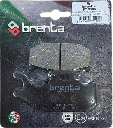 Yamaha YFM 400 Arka Fren Balata  Brenta (made in italy)