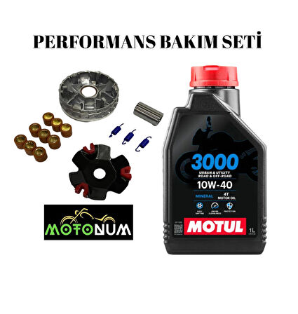 Rks Azure Uyumlu 50 Pro Performans Ön Varyatör Yağlı Bakım seti Motul 3000 10w40 M0917