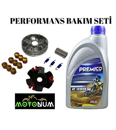 Scooter 50-80cc Performans Ön Varyatör Yağlı Bakım seti Premico 10w40 M1423