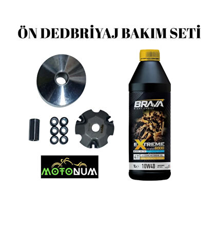 Mondial Beestreet 50 Yarım Ön Varyatör Yağlı Bakım seti Brava 6000 10w40 M2008