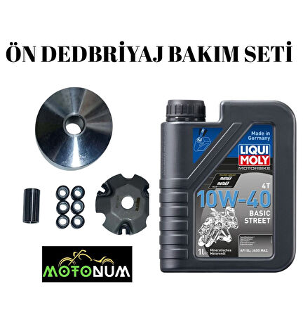 Rks Pollo Uyumlu Yarım Ön Varyatör Yağlı Bakım seti Liqui Moly Street 10w40 M2221