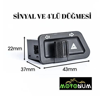 Motosiklet 4 lü ve Sinyal Düğmesi 