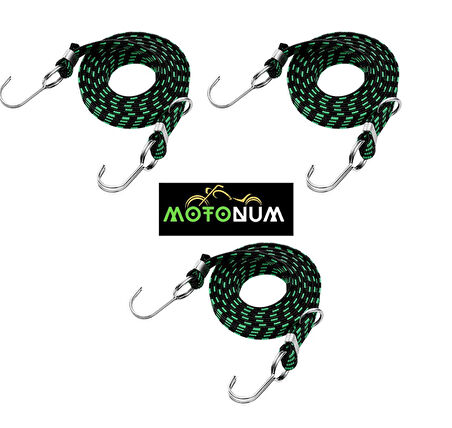 Kancalı Bagaj Lastiği Kalın 1 Metre Yeşil 3 Adet M0138