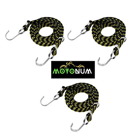 Kancalı Bagaj Lastiği Kalın 1 Metre Sarı 3 Adet M0139