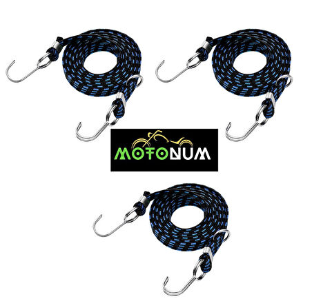 Kancalı Bagaj Lastiği Kalın 1 Metre Mavi 3 Adet M0140