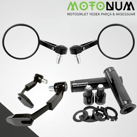 Yamaha Ybr 125 Modifiye Seti-Siyah-Yuvarlak Gidon Ayna-Md08758