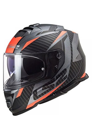 Motopars Storm 2 Racer Mat Tıtanıum-turuncu Kask
