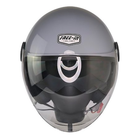 FR612 Gri Motosiklet Kaskı Güneş Vizörlü Yarım Açık Motorcu Kask