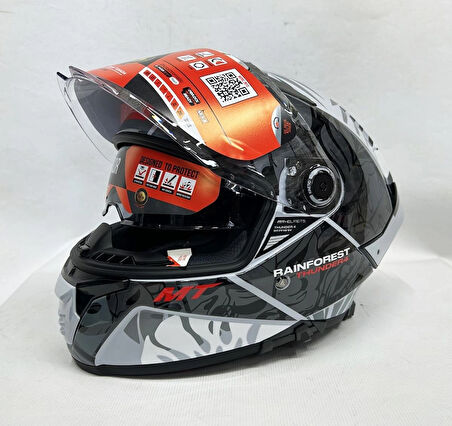 MT Thunder 4sv Rainforest C2 Şefaf Vizörlü Kask Parlak Renk XL