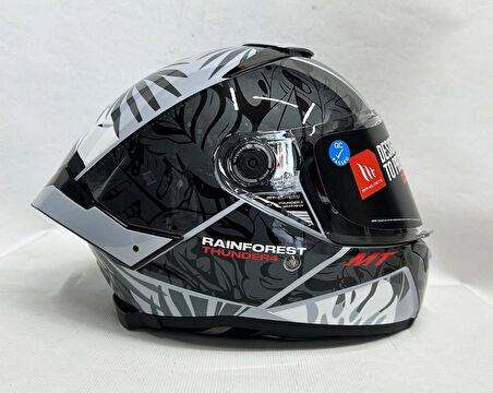 MT Thunder 4sv Rainforest C2 Şefaf Vizörlü Kask Parlak Renk XL
