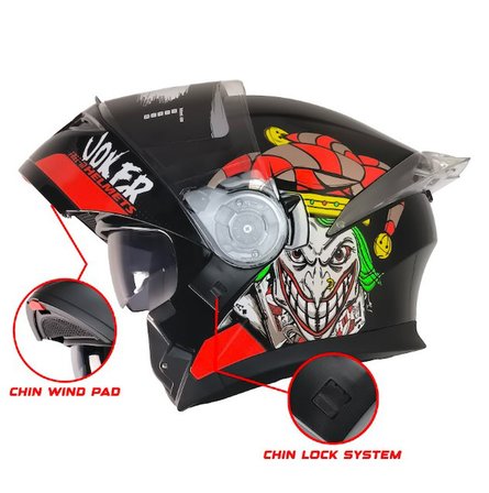 FR-965 Joker Motosiklet Kaskı Çene Açılır Güneş Vizörlü Motorcu Kask