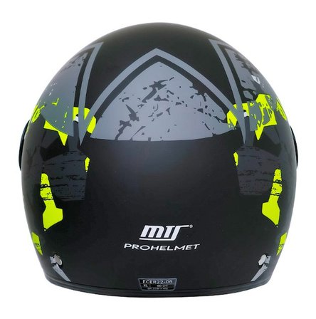 FX101 Neon Camo Motosiklet Kaskı Yarım Açık Motorcu Kask