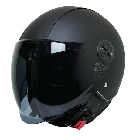 FX101 Leather Motosiklet Kaskı Deri Yarım Açık Motorcu Kask
