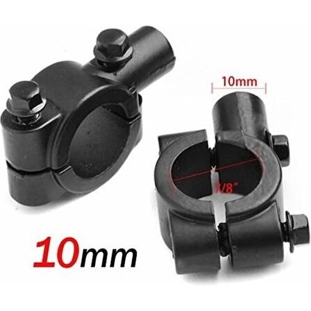 Motosiklet Atv Bisiklet Ayna Bağlantı Aparatı 1 Takım 10 mm
