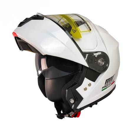 M966 V2 Beyaz Motosiklet Kaskı Güneş Vizörlü Çene Açılır Motorcu Kask