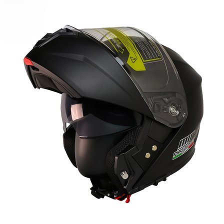 M966 V2 Mat Siyah Motosiklet Kaskı Güneş Vizörlü Çene Açılır Motorcu Kask