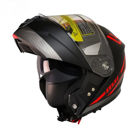 M966 V2 WX20 Kırmızı Motosiklet Kaskı Güneş Vizörlü Çene Açılır Motorcu Kask