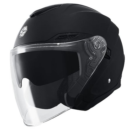 OF669 Mat Black Motosiklet Kaskı Güneş Vizörlü Yarım Açık Motorcu Kask