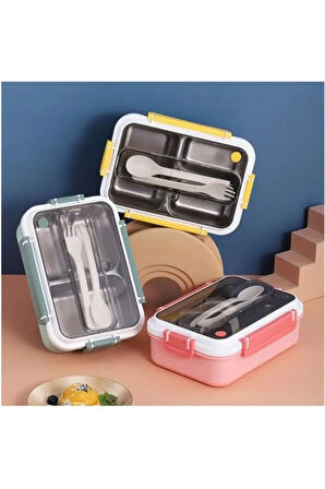 Portable Lunch Box İki Katlı Paslanmaz Çelik Kolay Kilitlenir Sefer Tası – 1200 Ml
