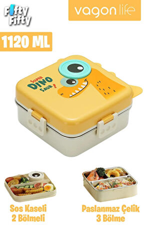 Portable Lunch Box İki Katlı Paslanmaz Çelik Kolay Kilitlenir Sefer Tası – 1200 Ml