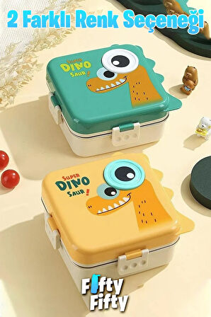 Portable Lunch Box İki Katlı Paslanmaz Çelik Kolay Kilitlenir Sefer Tası – 1200 Ml
