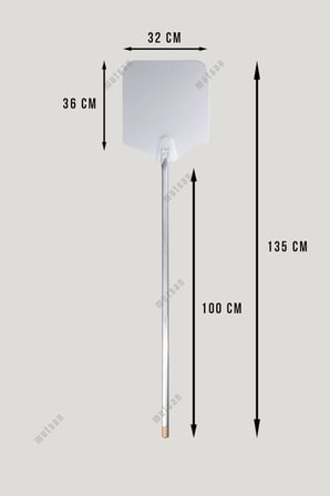Alüminyum Pizza Fırın Küreği (32Cm) - Pizza Küreği Alüminyum 32 Cm - 100 cm Alüminyum Saplı