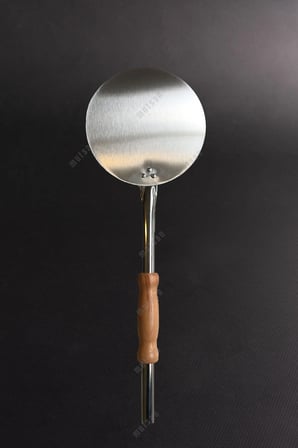 Pizza Çevirme Küreği 22 cm | 304 Paslanmaz Çelik | Hareketli Ahşap Aparatlı | 150 cm Uzun Saplı Profesyonel
