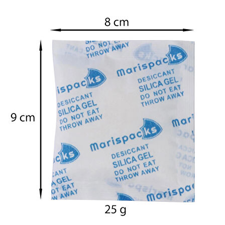 Marispacks 25 G X 25 Adet Silikajel Nem Alıcı Paket (nonwoven, Metalize Doypack Ambalajda)