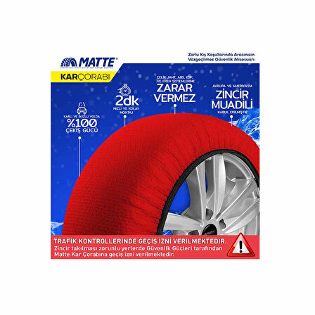 Matte 195/55R14 Active Small Otomobil Kar Çorabı