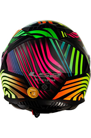 Storm 2 Power Mat Siyah-gökkuşağı Fullface Motosiklet Kaskı Siyah camlı