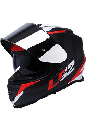 Storm 2 Nerve Kırmızı Kapalı Motosiklet Kaskı Gri Camlı