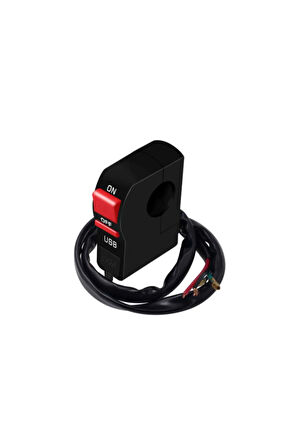 Motosiklet Sis Far Açma Kapama Butonu Gidon Tipli Usb Girişli Motosiklet Aç Kapa Butonu