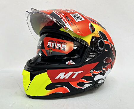 MT Thunder 4sv Yamanaka B3 Şefaf Vizörlü Kask Mat Renk - Iç Güneş Vizörlü XL
